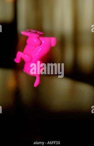 Pink Rabbit Jumping Jumping Pink Toy Rabbit Stock Photo - Alamy
