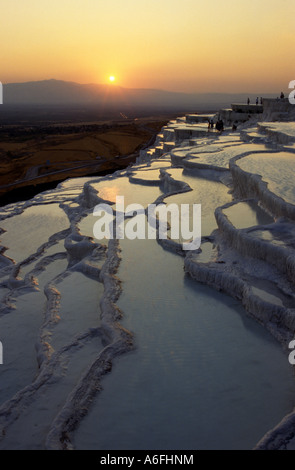 Sunset Pamukkale Southwestern Turkey Stock Photo