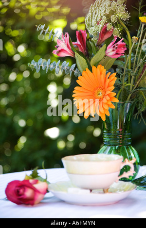 Tea in the garden Stock Photo