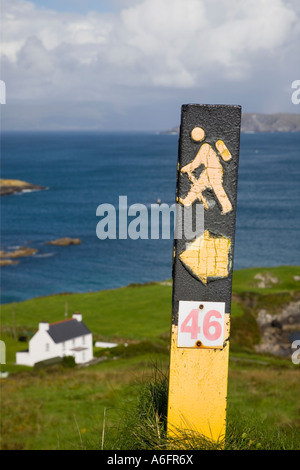 Beara Way long distance walk sign on Ring of Beara on Beara Peninsula Garnish Point County Cork Eire Stock Photo
