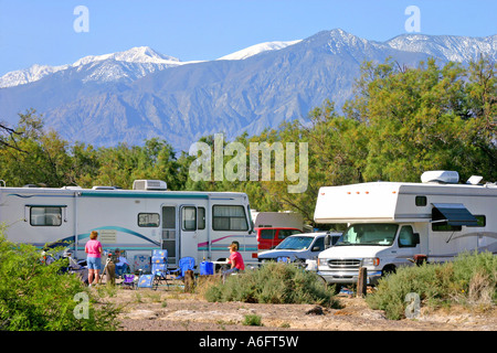 People in campground Death Valley National Park California Stock Photo