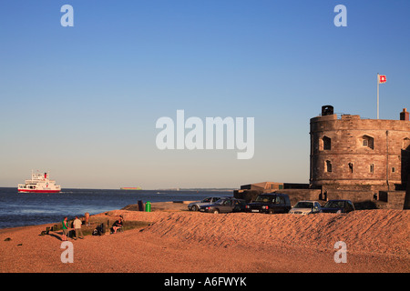 Calshot Castle and Red Funnel Ferry The New Forest Hampshire England Stock Photo
