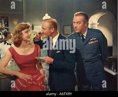 HIGH FLIGHT 1957 Columbia/Warwick film about an RAF training school with from l Helen Cherry, Leslie Phillips and Ray Milland Stock Photo