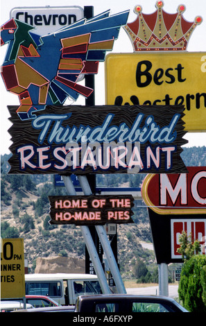 LAS VEGAS, USA. Advertising hoardings jostle for attention along the Strip Stock Photo