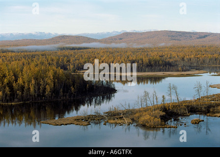 Azas (Toodja) lake. Todja Kozhuun. The Sayan Mountains. The Tyva (Tuva) Republic. Russia Stock Photo