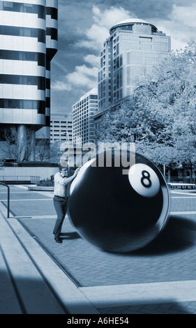Behind the Eight Ball Stock Photo