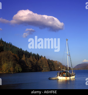 UK Scotland Highlands Lochaber Boat on Loch Oich The Great Glen Stock Photo