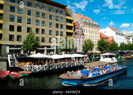 Tourist boat in Christianshavns channel.Copenhagen.Denmark Stock Photo