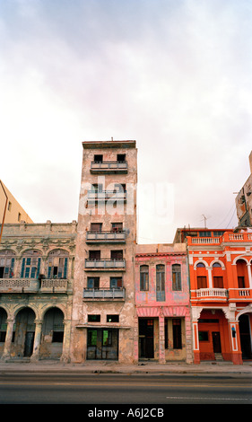 Cuban Architecture. Beautiful art deco buildings on the Malecon Havana in Cuba In Central America. Culture History Travel Latin America Stock Photo