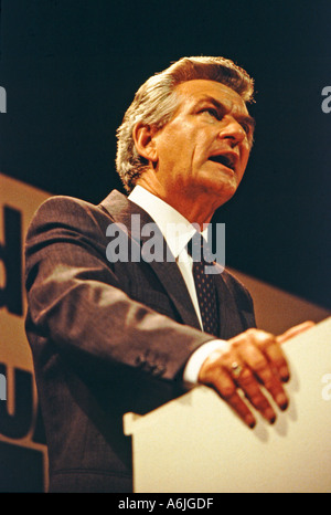 The late, former Prime Minister of Australia Robert J (Bob) Hawke, died 2019 Stock Photo