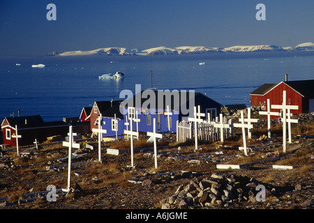 cemetery in the Inuit village Siorapaluk, Denmark, Greenland, Avannaarsua, Siorapaluk Stock Photo