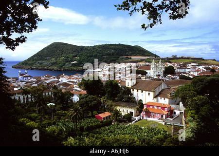view on the city, Portugal, Azores, Angra Do Heroismo Stock Photo
