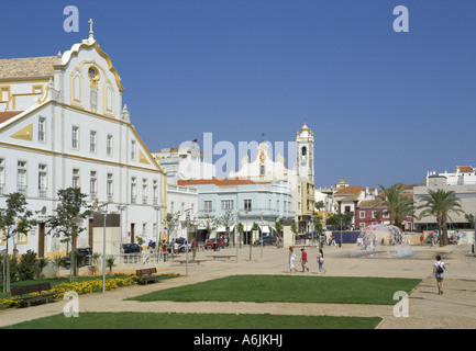 Central square in Portimao; Portugal, the Algarve Stock Photo