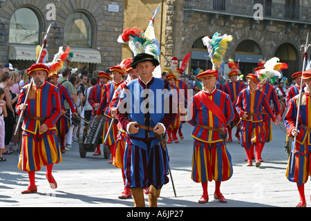 Costume football game procession Florence Italy Stock Photo