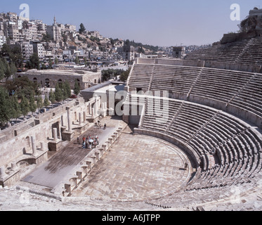 The Roman Amphitheatre, Amman, Amman Governorate, Kingdom of Jordan Stock Photo