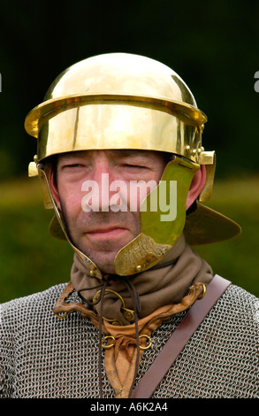 Soldier in the Ermine Street Guard Roman military reenactment group UK Stock Photo