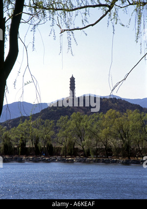 Kunming Lake Jade Spring Hill with Jade Peak Pagoda Summer Palace UNESCO World Heritage Site Beijing Peking China Asia