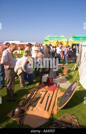 dh County Show KIRKWALL ORKNEY Orkney Heritage Meet the Vikings show ground weapon display Stock Photo