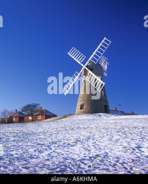 Windmill called Whitburn Mill South Tyneside Tyne & Wear England UK in snow Stock Photo