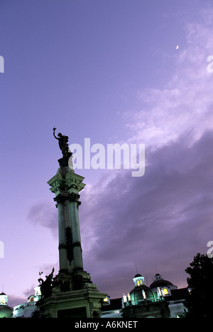 Statue of Mariscal Sucre leader of the Ecuadorian independence in the Plaza de la Independencia of Quito Ecuador Stock Photo