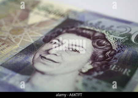 Bundles of the new Bank of England Twenty Pound note, 2007 Stock Photo