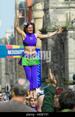 Street Performer on the Royal Mile, Edinburgh Festival, Scotland.