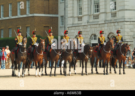 Horse guards Westminster parade ground Kings Troop Royal Horse Artillery changing of the guard ceremony Stock Photo