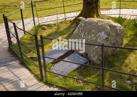 Gelert's Grave where Prince Llywelyn buried his dog in Snowdonia National Park Beddgelert Gwynedd North Wales UK Britain Stock Photo