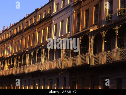 Caledonia Place Georgian 18th century terrace with wrought iron balconies Clifton Bristol England UK Stock Photo