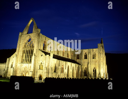 Tintern Abbey Night view  Wye Valley AONB Monmouthshire South Wales UK Stock Photo