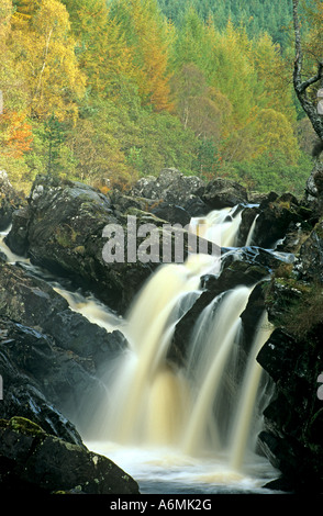 Rogie Falls in the Scottish Highlands, in autumn colour Stock Photo