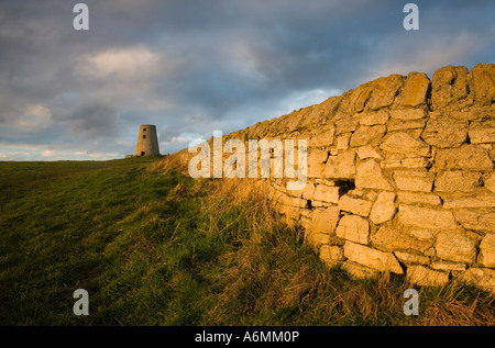 Old mill on Cleadon Hills, South Tyneside, England Stock Photo