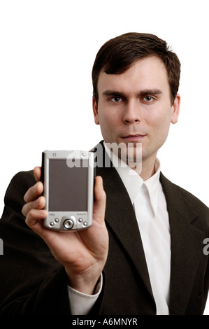 Young businessman with PDA Stock Photo