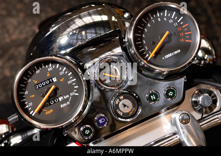 Close up of a motorcycle dashboard Stock Photo
