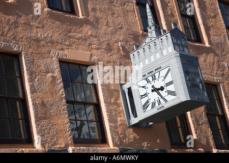 1732 - 1932 Grey Town House Clock, with insription designed by  William Adam with Church sculpture in Dundee city centre, Tayside Scotland uk Stock Photo