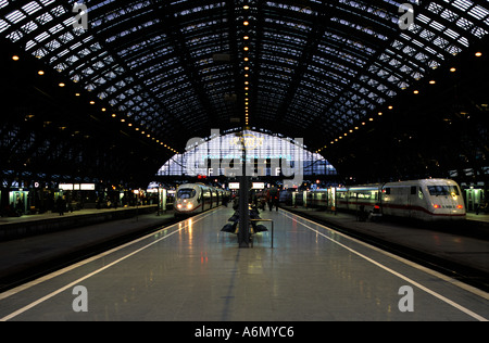 Cologne HBF railway station, North Rhine- Westphalia, Germany. Stock Photo
