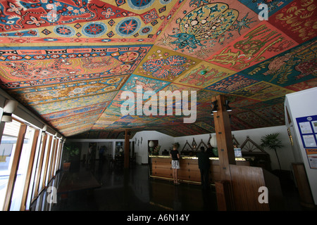 Batik ceiling Bentota Beach Hotel Sri Lanka Stock Photo