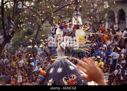 Carnival queen waving to a bystander in Barranquilla Colombia South America Stock Photo