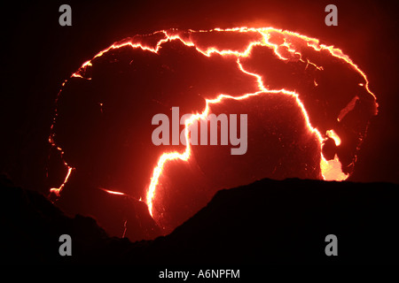 Lava Lake, Erte Ale Volcano, Ethiopia Stock Photo