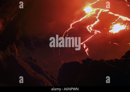 Lava Lake, Erte Ale Volcano, Ethiopia Stock Photo