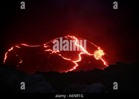 Lava Lake, Erte Ale Volcano, Ethiopia Stock Photo