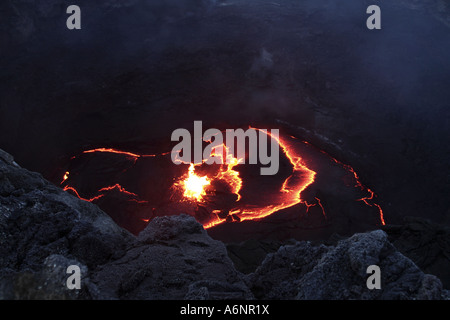 Lava Lake, Erte Ale Volcano, Ethiopia Stock Photo