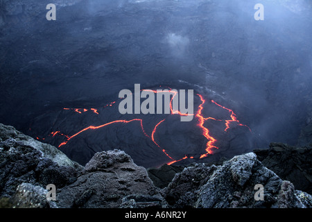 Lava Lake, Erte Ale Volcano, Ethiopia Stock Photo