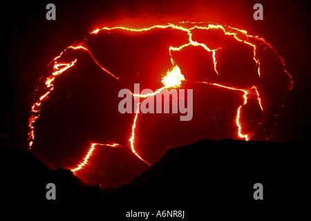 Lava Lake, Erte Ale Volcano, Ethiopia Stock Photo