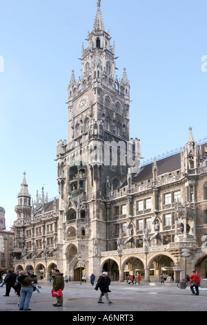 Marienplatz & Neues Rathaus, Munich, Bavaria, Germany Stock Photo