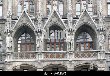 Neues Rathaus, Marienplatz, detail, Munich Stock Photo