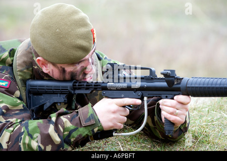 British Soldier with training rifle