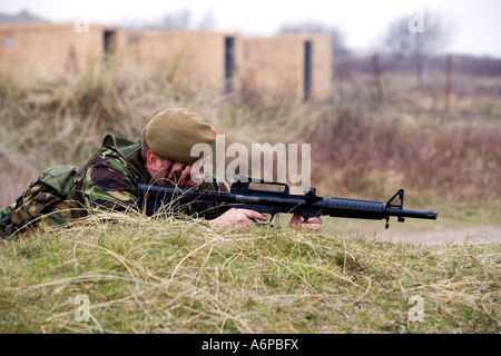 British Soldier with training rifle