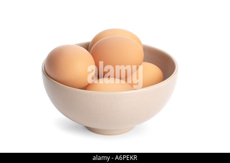 Free Range Eggs in bowl Stock Photo