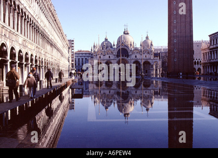 VENICE ITALY JANUARY. Venice is at risk from flooding pollution population decline expensive housing and  unemployment Stock Photo